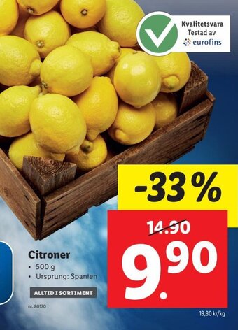 Lidl Citroner erbjuda