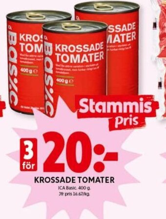 ICA Kvantum Krossade Tomater erbjuda