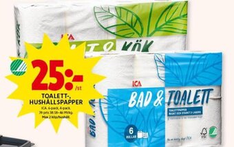 ICA Kvantum Toalett-, Hushållspapper erbjuda