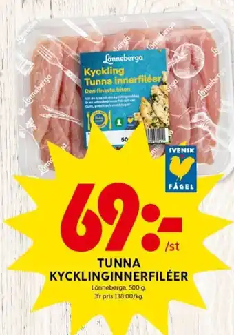 ICA Kvantum Tuna Kycklinginnerfiléer erbjuda