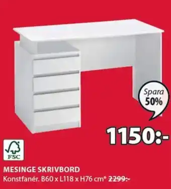 JYSK Mesinge Skrivbord erbjuda