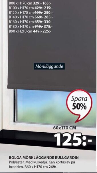 JYSK Bolga Mörkläggande Rullgardin erbjuda