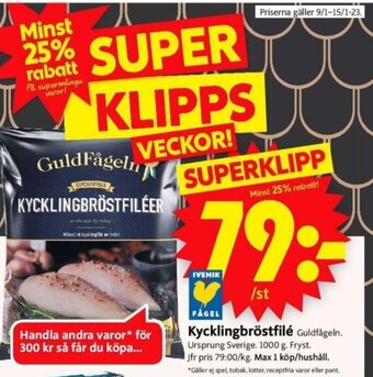 ICA Supermarket Kycklingbröstfilé erbjuda