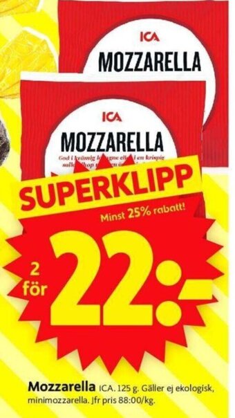 ICA Supermarket Mozzarella erbjuda