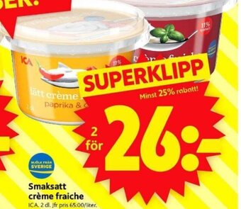 ICA Supermarket Smaksatt Crème Fraiche erbjuda