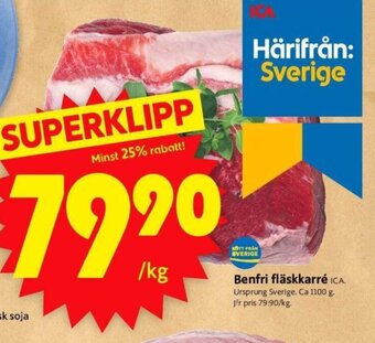 ICA Supermarket Benfri Fläskkarré erbjuda