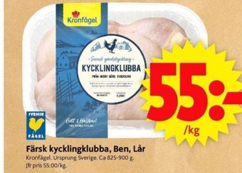 ICA Supermarket Färsk Kycklingklubba, Ben, Lår erbjuda