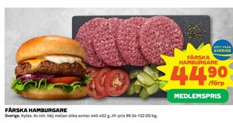 Coop Färska Hamburgare erbjuda