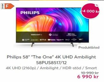 Philips 58" "The One" 4K Uhd Ambilight 58PUS8517/12