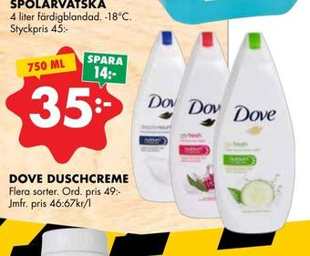 ÖoB Dove duschcreme erbjuda
