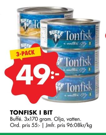 ÖoB Tonfisk i bit erbjuda