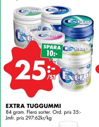 ÖoB Extra tuggummi erbjuda