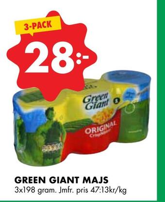 ÖoB Green giant majs erbjuda