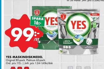 ÖoB Yes maskindiskmedel erbjuda