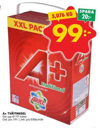 ÖoB A+ tvättmedel erbjuda