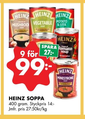 ÖoB Heinz soppa erbjuda