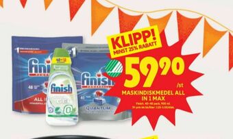 ICA Kvantum Finish Maskindiskmedel erbjuda