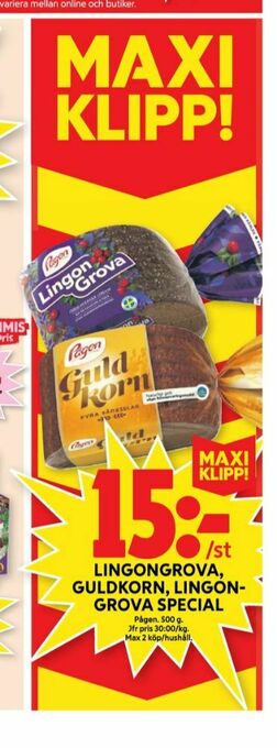 ICA Maxi LingonGrova Special Rågbröd erbjuda