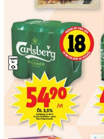 ICA Maxi Carlsberg Öl erbjuda