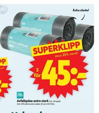 ICA Supermarket ICA Avfallspåsar erbjuda