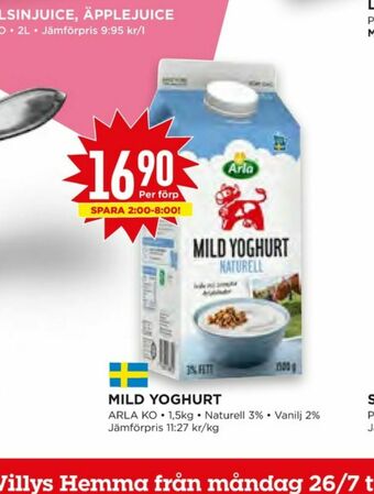 Willys Arla Yoghurt erbjuda