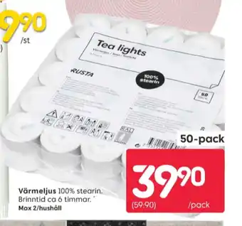 Rusta Rusta värmeljus erbjuda