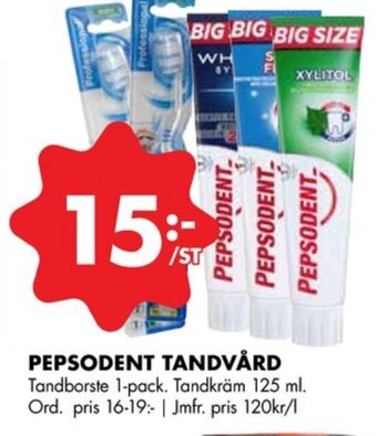 ÖoB Pepsodent tandkräm erbjuda