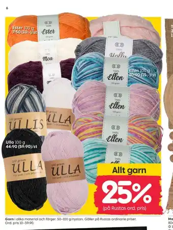 Rusta Ester garn erbjuda