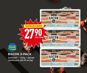 Willys Garant Bacon 3-pack 140g erbjuda