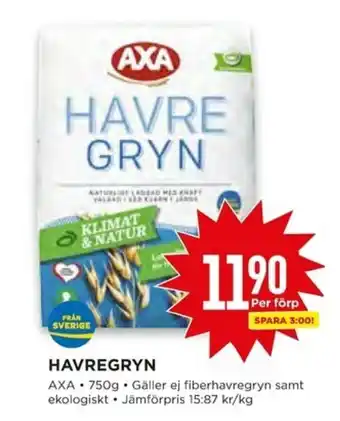 Willys Axa Havregryn 750g erbjuda
