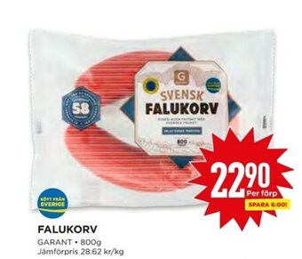 Willys Garant Falukorv 800g erbjuda