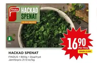 Willys Findus Hackad Spenat 800g erbjuda