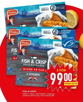 Willys Findus Fish & Crisp 480g erbjuda
