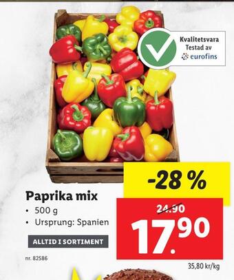 Lidl Paprika mix erbjuda