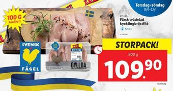 Lidl Färsk tvådelad kycklingbröstfilé erbjuda