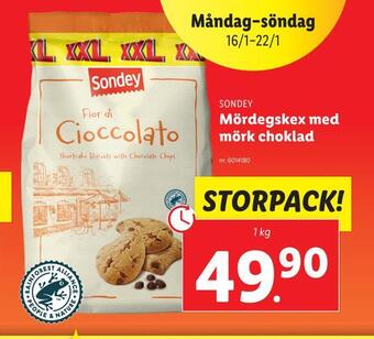 Lidl Mördegskex med mörk choklad erbjuda