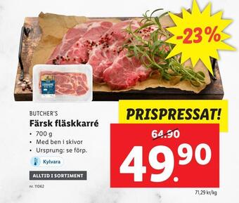 Lidl Färsk fläskkarré erbjuda