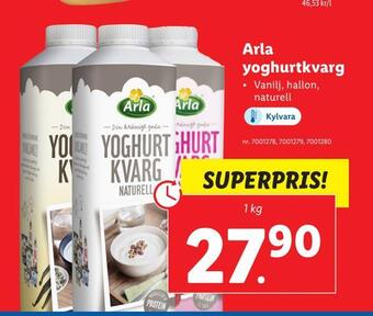 Lidl Arla yoghurtkvarg erbjuda
