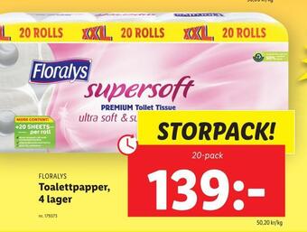 Lidl Toalettpapper, 4 lager erbjuda