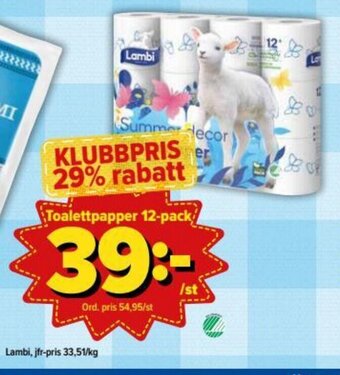 Östenssons Lambi Toalettpapper 12-pack erbjuda