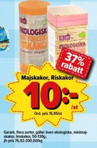 Garant Majskakor, Riskakor 50-130g