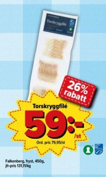 Östenssons Falkenberg Torskryggfilé 450g erbjuda