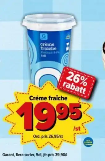 Östenssons Garant Créme Fraîche 5dl erbjuda