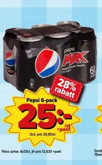 Östenssons Pepsi 6-pack 6x33cl Flera sorter erbjuda