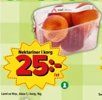 Östenssons Land se förp Nektariner i korg 1kg erbjuda