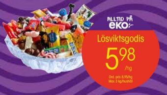 EKO Lösviktsgodis erbjuda
