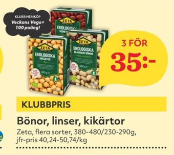 Hemköp Zeta bönor erbjuda