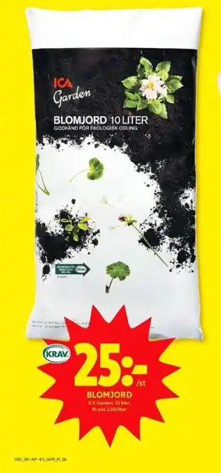 ICA Kvantum Ica garden blomjord erbjuda