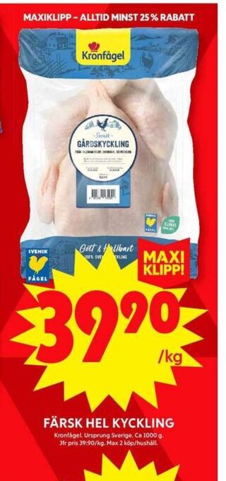 ICA Maxi Kronfågel kyckling erbjuda