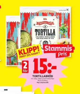 ICA Kvantum Ica tortillas erbjuda